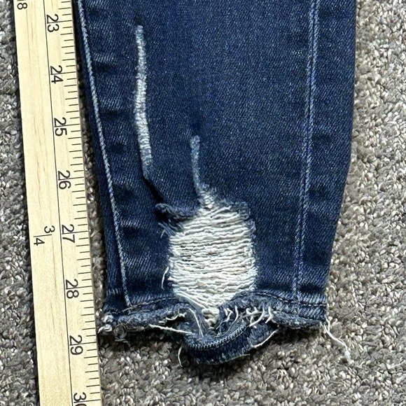 KanCan Mid-Rise Button-fly Skinny Jeans Raw Hems - Women's 28x29 - Picture 10 of 11